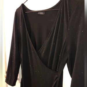 Black Glitter Mini Dress